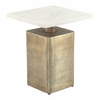 Nyra Side Table in White & Brass