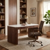 Obeah Desk in White & Walnut