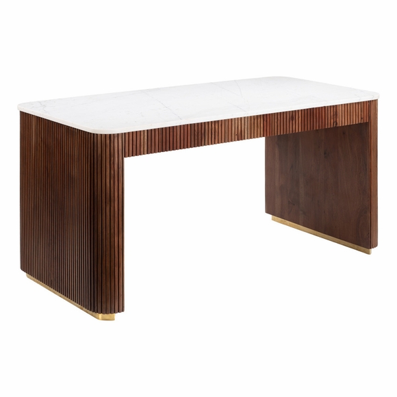 Obeah Desk in White & Walnut