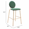 Odessa Barstool Set of 2 in Green & Gold