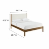 Olea Channel Tufted Boucle Solid Wood Full Platform Bed