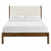 Olea Channel Tufted Boucle Solid Wood King Platform Bed