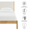 Olea Channel Tufted Boucle Solid Wood Twin Platform Bed