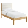 Olea Channel Tufted Boucle Solid Wood Twin Platform Bed