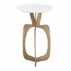 Ophelia Side Table in White & Brass