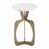 Ophelia Side Table in White & Brass