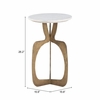 Ophelia Side Table in White & Brass
