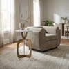 Ophelia Side Table in White & Brass