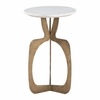Ophelia Side Table in White & Brass