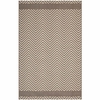 Optica Chevron With End Borders 5x8 Indoor and Outdoor Area Rug in Light and Dark Beige