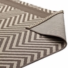 Optica Chevron With End Borders 5x8 Indoor and Outdoor Area Rug in Light and Dark Beige