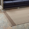 Optica Chevron With End Borders 5x8 Indoor and Outdoor Area Rug in Light and Dark Beige