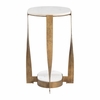 Orion Accent Table in White & Brass