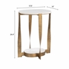 Orion Accent Table in White & Brass