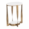 Orion Accent Table in White & Brass