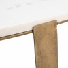 Orion Accent Table in White & Brass