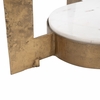 Orion Accent Table in White & Brass
