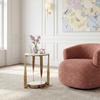 Orion Accent Table in White & Brass