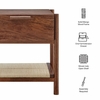 Oswin 1-Drawer Wood Nightstand in Walnut