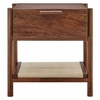 Oswin 1-Drawer Wood Nightstand in Walnut