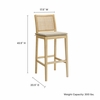 Ovard Wood and Rattan Bar Stool in Natural