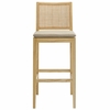 Ovard Wood and Rattan Bar Stool in Natural