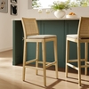 Ovard Wood and Rattan Bar Stool in Natural