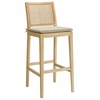 Ovard Wood and Rattan Bar Stool in Natural