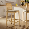 Ovard Wood and Rattan Counter Stool in Natural