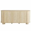 Overture 63" Oval Faux Travertine Sideboard in Travertine