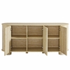 Overture 63" Oval Faux Travertine Sideboard in Travertine