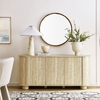 Overture 63" Oval Faux Travertine Sideboard in Travertine