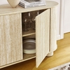 Overture 63" Oval Faux Travertine Sideboard in Travertine