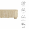 Overture 63" Oval Faux Travertine TV Stand in Travertine