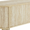 Overture 63" Oval Faux Travertine TV Stand in Travertine