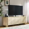 Overture 63" Oval Faux Travertine TV Stand in Travertine