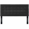 Paisley Tufted Full / Queen Upholstered Faux Leather Headboard in Black