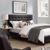 Paisley Tufted Full / Queen Upholstered Faux Leather Headboard in Black