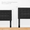 Paisley Tufted Full / Queen Upholstered Faux Leather Headboard in Black