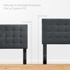 Paisley Tufted Full / Queen Upholstered Performance Velvet Headboard in Gray