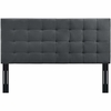 Paisley Tufted Full / Queen Upholstered Performance Velvet Headboard in Gray
