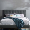 Paisley Tufted Full / Queen Upholstered Performance Velvet Headboard in Gray