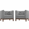 Panache Living Room Set Fabric Set of 2 in Expectation Gray