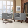 Panache Living Room Set Fabric Set of 2 in Expectation Gray