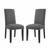 Parcel Dining Side Chair Fabric Set of 2 in Gray