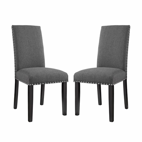 Parcel Dining Side Chair Fabric Set of 2 in Gray