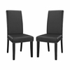 Parcel Dining Side Chair Vinyl Set of 2 in Black