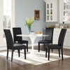 Parcel Dining Side Chair Vinyl Set of 4 in Black