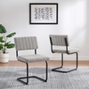 Parity Boucle Dining Side Chairs Set of 2 in Black Taupe