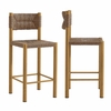 Parkland Outdoor Patio Rattan and Aluminum Counter Stools Set of 2